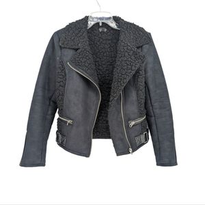 Topshop Charcoal Teddy Jacket